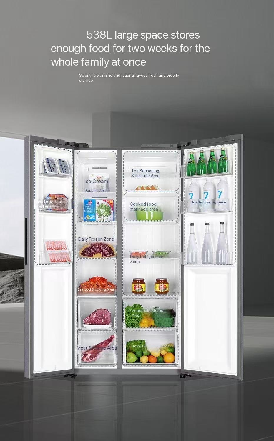 HAIER REFRIGERATOR- BCD538WGHSSEDBK 538L
